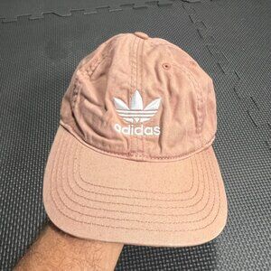 Adidas Originals Trefoil Embroidered Dad Hat Cap Adjustable Strapback Peach Tan